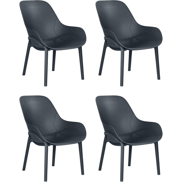 

Набор 4 шт Кресло DOBRIN LONZO (антрацит (GR-12) с УФ-защитой) Dobrin, LMZL-PP756-N_P_GR-12