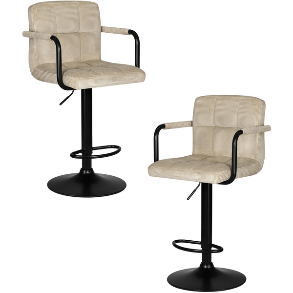 

Набор 2 шт стул барный DOBRIN KRUGER ARM BLACK (бежевый вельвет (LAR-E2041-04)) Dobrin, LM-5011-N_B-M_VV-LAR-E2041-04