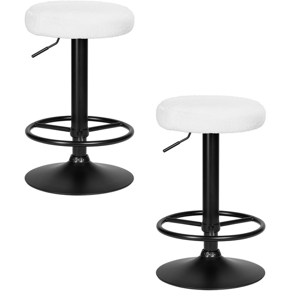 

Набор 2 шт табурет барный DOBRIN TEDDY BLACK (белый букле (13)) Dobrin, LM-5038-N_B-M_CB-white