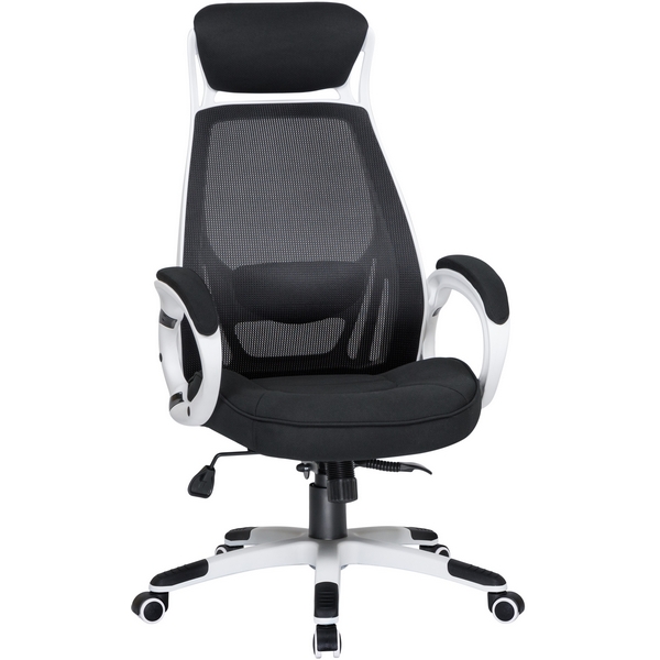 Офисное кресло для руководителей (белый пластик, чёрная ткань) Dobrin 109BL_White-LMR STEVEN WHITE WHITE, цвет белый ткань