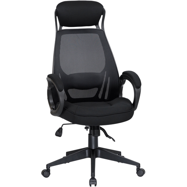 Офисное кресло для руководителей (чёрный пластик, чёрная ткань) Dobrin 109BL_Black-LMR STEVEN BLACK BLACK, чёрный ткань