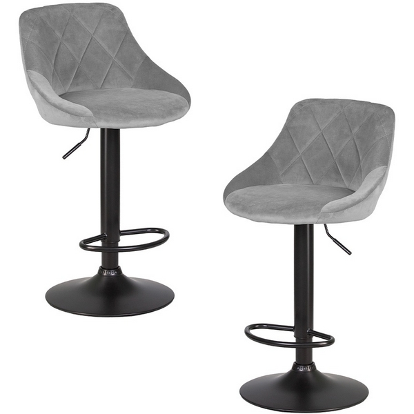 

Набор 2 шт Стул барный DOBRIN LOGAN BLACK (серый велюр (MJ9-75)) Dobrin, SET-2 5007_BlackBase-LM LOGAN BLACK