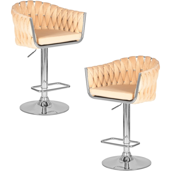 Набор 2 шт Стул барный DOBRIN MARCEL (бежевый велюр (MJ9-10)) Dobrin