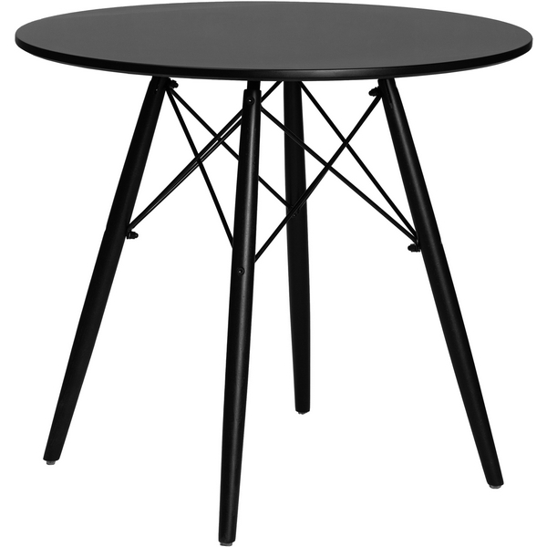 Стол обеденный CHELSEA`80 (столешница черная, основание черное) Dobrin 108_BlackBase-TD-LMZL BLACK BLACK, цвет столешницы черный, основания черный