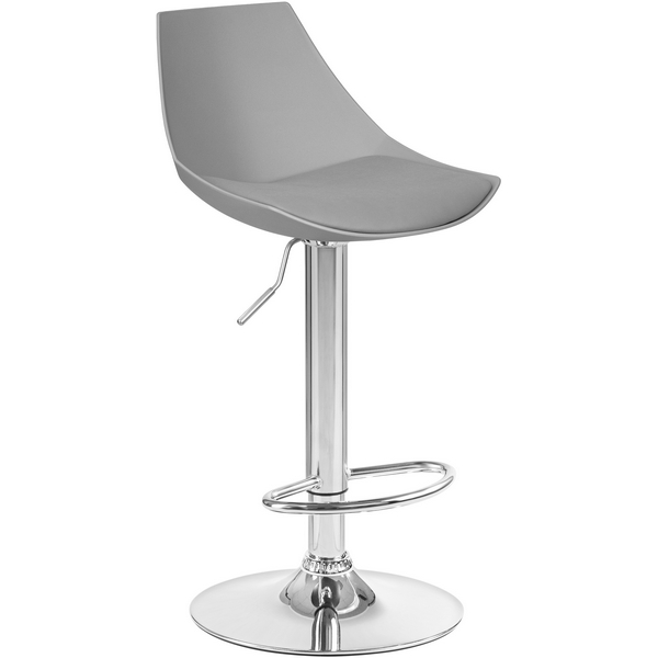 Изображение товара Барный стул DOBRIN ROCKY серого цвета с регулировкой высоты и вращением