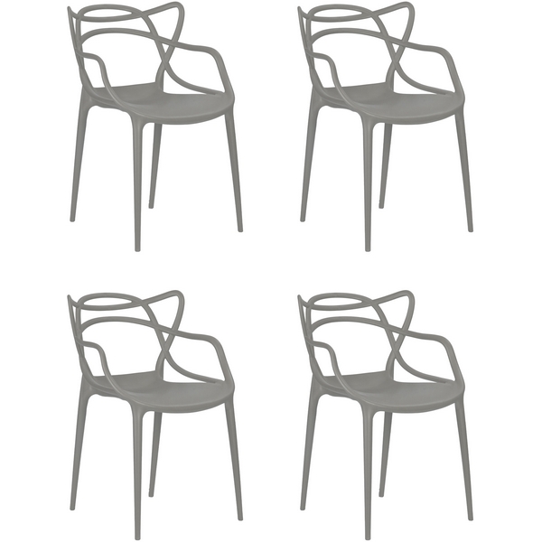 Изображение товара Набор 4 шт Стульев обеденных DOBRIN MASTERS светло-серый для улицы