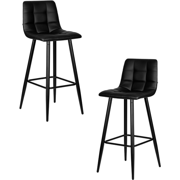 

Набор 2 шт Стул барный DOBRIN NICOLE (черные матовые ножки, черная экокожа (P-01)) Dobrin, SET-2 8078-LML NICOLE