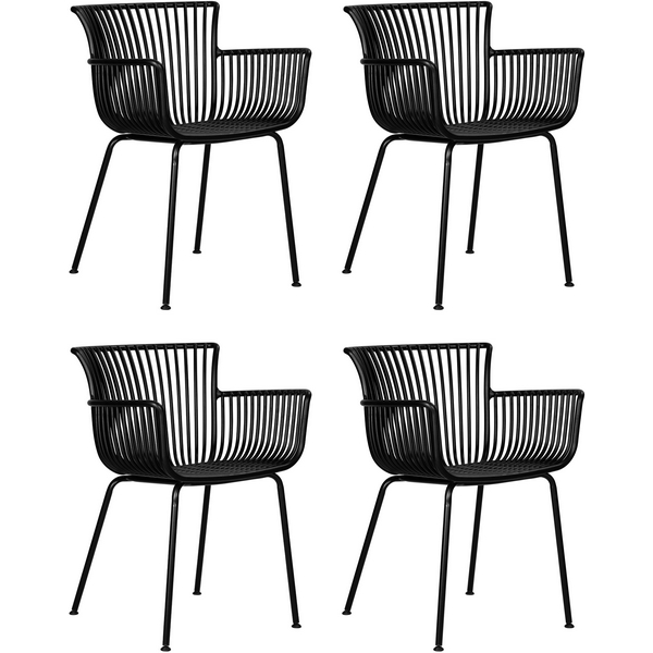 Изображение товара Обеденный набор 4 стульев DOBRIN ROSS черный без подушки