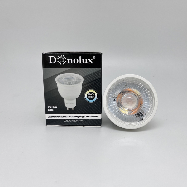 

Диммируемая светодиодная лампа 8Вт 220В GU10 2700-6500K Donolux DL18263 DL18263TW8GU10Tuya, DL18263 DL18263TW8GU10Tuya