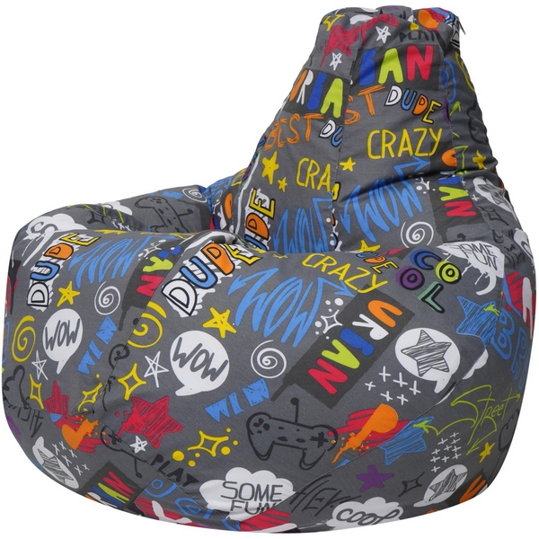 

Кресло мешок Dreambag Груша Game (3XL, Классический) 5033641, Серый, 5033641