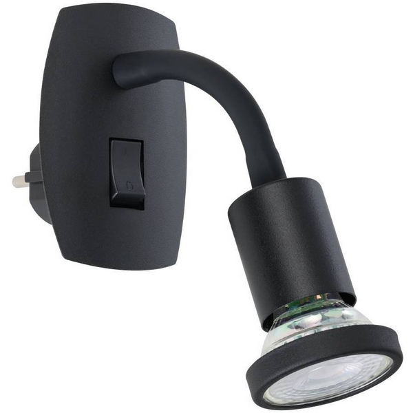 

Спот в розетку Eglo Parrini 300913 1X4,5W(GU10), сталь, пластик, черный, Parrini 300913