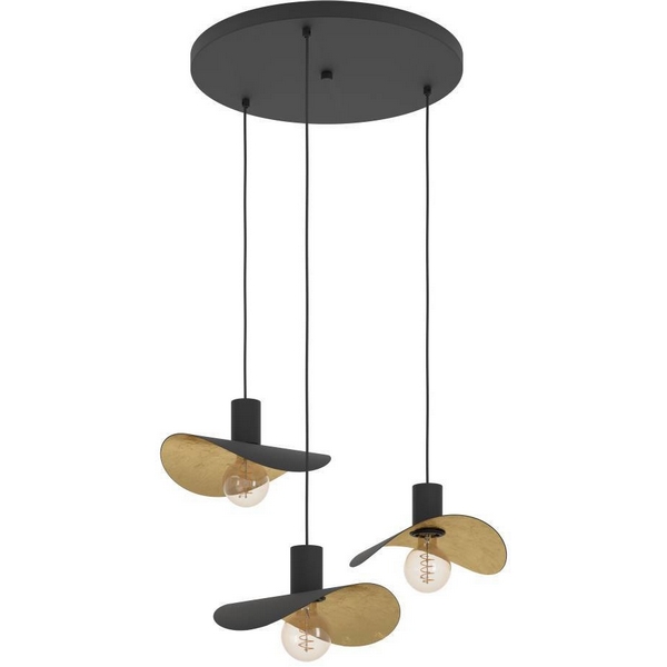 

Подвесной светильник Eglo Saceda 390395 3x40W(E27) сталь, черный, золотой, Saceda 390395