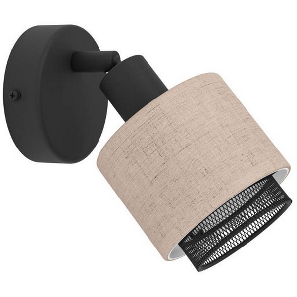 Изображение товара Спот Eglo Rosley 43656 1x40W(E14), сталь, черный, текстиль, натуральный