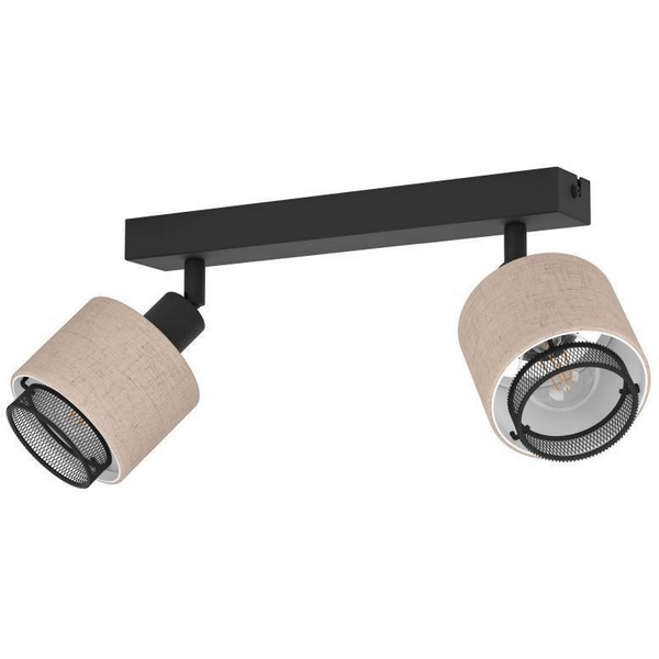 Изображение товара Люстра Спот Eglo Rosley 43657 на 2 лампы E14, черный металл, текстильный абажур