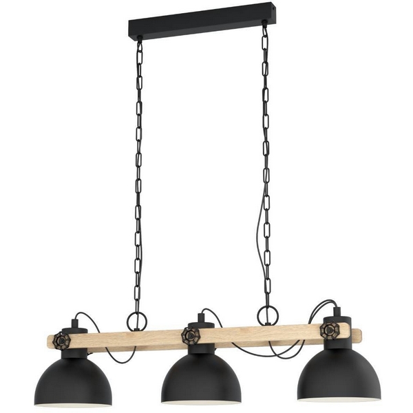 

Подвесной светильник Eglo Lubenham 43992 3х28W(E27) сталь, дерево, черный, коричневый, Lubenham 43992