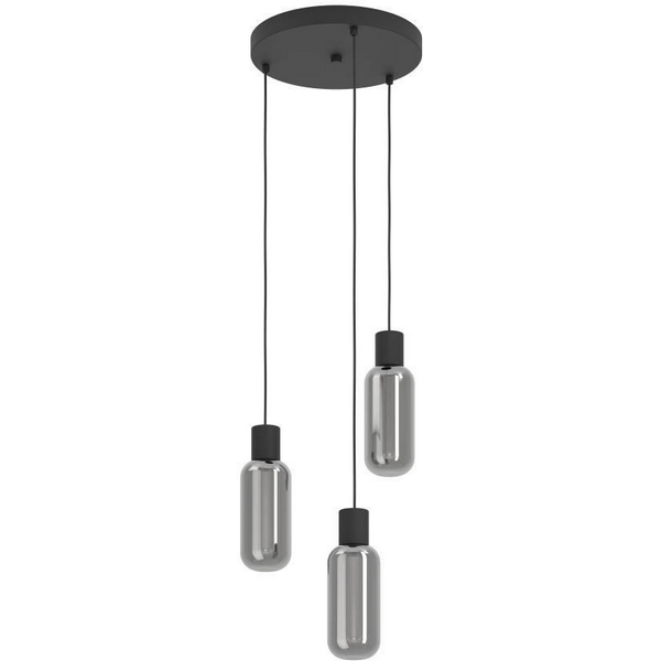 

Подвесной светильник Eglo Majone 901004 3х4W (E27) сталь, дерево, черный/затемненное стекло, Дымчатый, Majone 901004