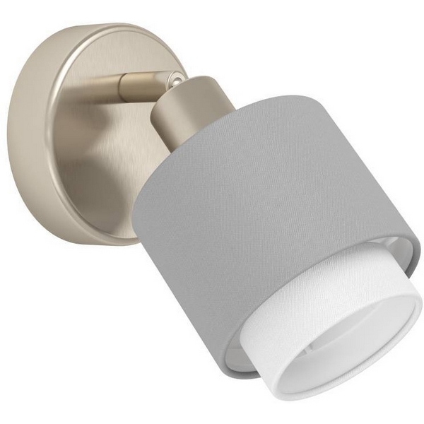 

Спот Eglo Bellizzi 901045 1x7,5W (E27) сталь, матовый никель / текстиль, серый, белый, Bellizzi 901045