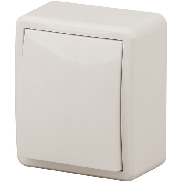 Изображение товара Проходной накладной одноклавишный переключатель ЭРА слоновая кость