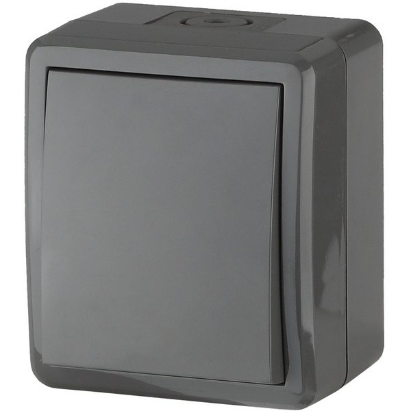 

Выключатель накладной одноклавишный (серый) IP54 ЭРА 11-1401-03, 11-1401-03