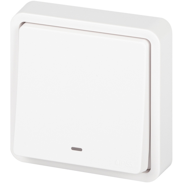 

Выключатель встраиваемый одноклавишный с подсветкой (белый) IP55 ЭРА 11-1522-01, 11-1522-01