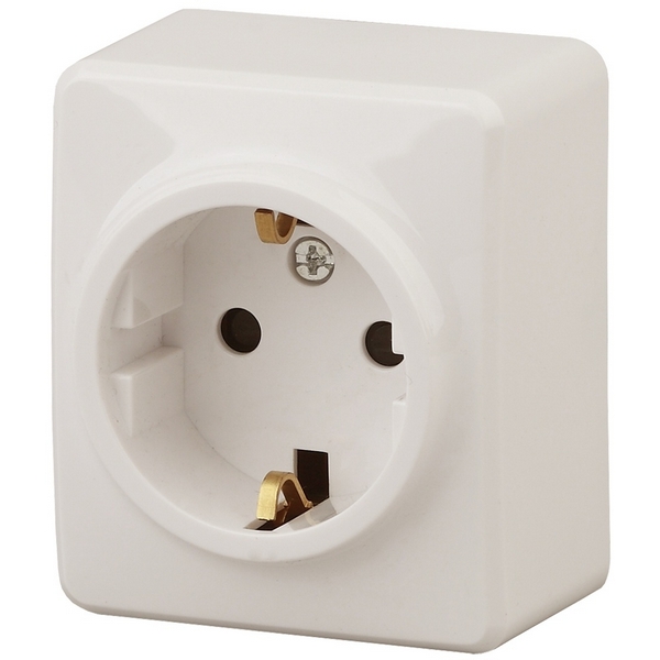 

Розетка накладная с заземлением (слоновая кость) ЭРА 11-2203-02, 11-2203-02