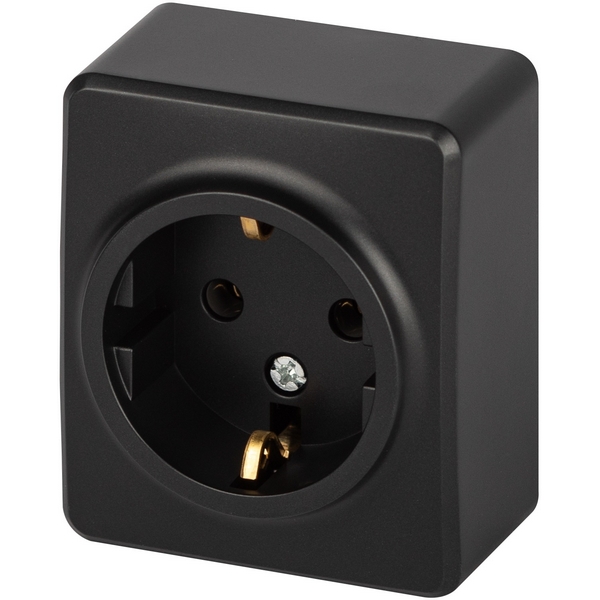 

Розетка накладная с заземлением и шторками (антрацит) ЭРА 11-2203-05, Черный, 11-2203-05