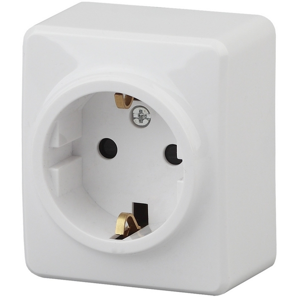 

Розетка накладная с заземлением и шторками (белый) ЭРА 11-2204-01, 11-2204-01