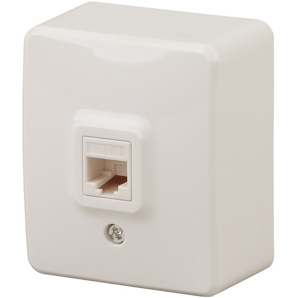 

Телефонная розетка накладная RJ-11 (слоновая кость) ЭРА 11-3202-02, 11-3202-02