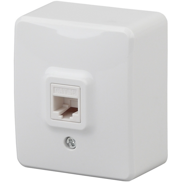 

Розетка накладная Ethernet RJ-45 (белый) ЭРА 11-3203-01, 11-3203-01