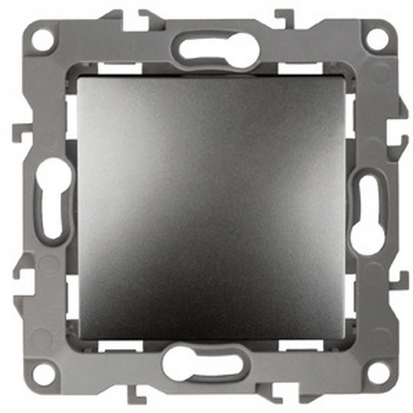 Изображение товара Выключатель встраиваемый одноклавишный (графит) ЭРА 12-1001-12