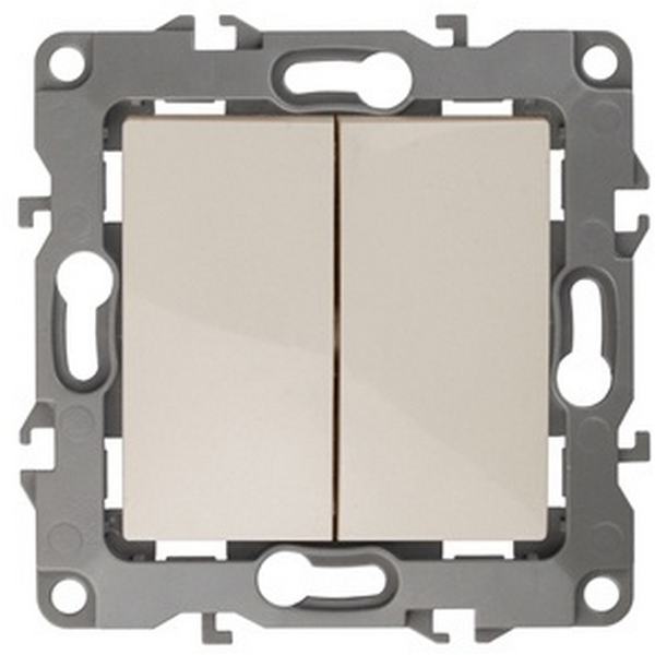 

Выключатель встраиваемый двухклавишный (слоновая кость) ЭРА 12-1004-02, 12-1004-02