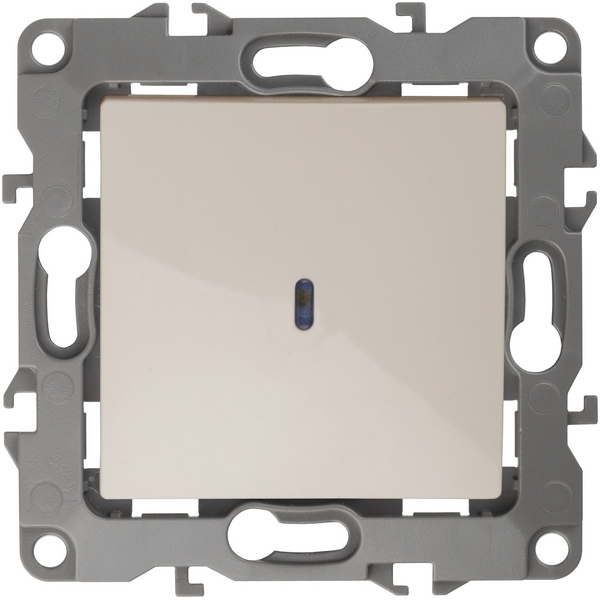 

Выключатель встраиваемый одноклавишный с подсветкой (слоновая кость) ЭРА 12-1102-02, 12-1102-02