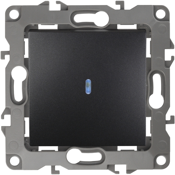 

Выключатель встраиваемый одноклавишный с подсветкой (антрацит) ЭРА 12-1102-05, Черный, 12-1102-05