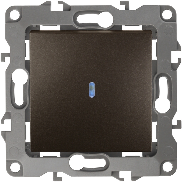 

Выключатель встраиваемый одноклавишный с подсветкой (бронза) ЭРА 12-1102-13, 12-1102-13