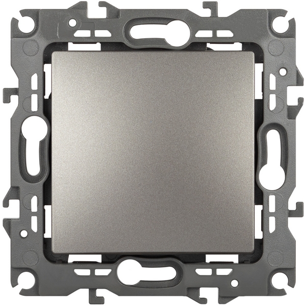 

Проходной переключатель одноклавишный встраиваемый (титан) ЭРА 12-1103-16, Серый, 12-1103-16