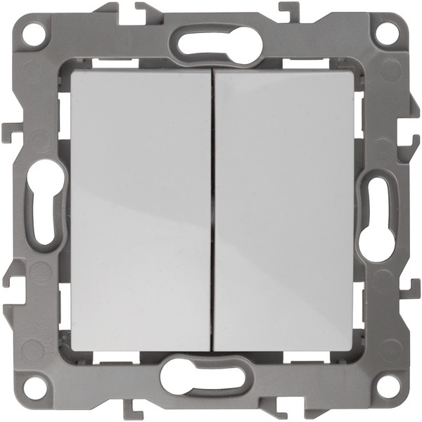 

Проходной переключатель двухклавишный встраиваемый (белый) ЭРА 12-1106-01, 12-1106-01