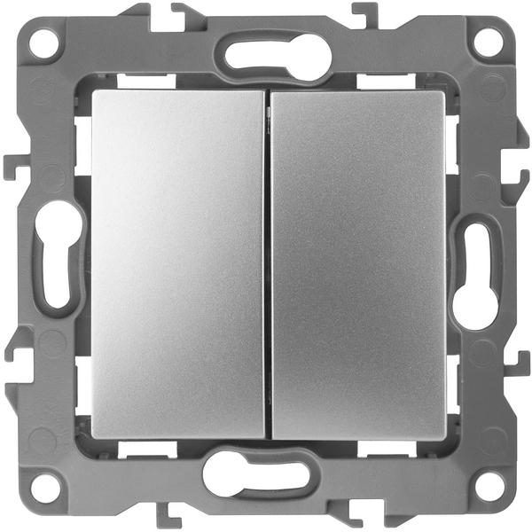 

Проходной переключатель двухклавишный встраиваемый (алюминий) ЭРА 12-1106-03, 12-1106-03