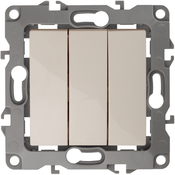 

Выключатель встраиваемый трехклавишный (слоновая кость) ЭРА 12-1107-02, 12-1107-02