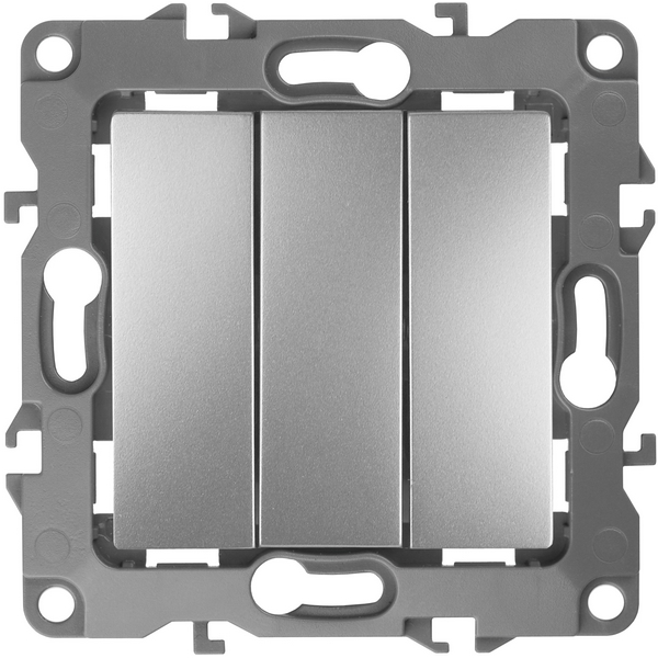 

Выключатель встраиваемый трехклавишный (алюминий) ЭРА 12-1107-03, 12-1107-03