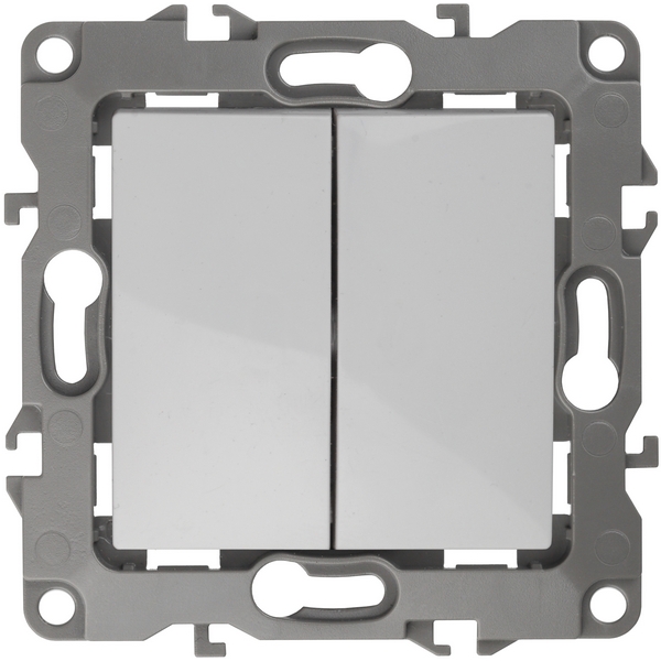 

Перекрестный переключатель двухклавишный встраиваемый (белый) ЭРА 12-1112-01, 12-1112-01