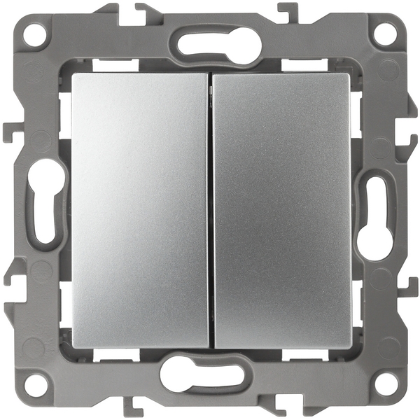 

Перекрестный переключатель двухклавишный встраиваемый (алюминий) ЭРА 12-1112-03, 12-1112-03