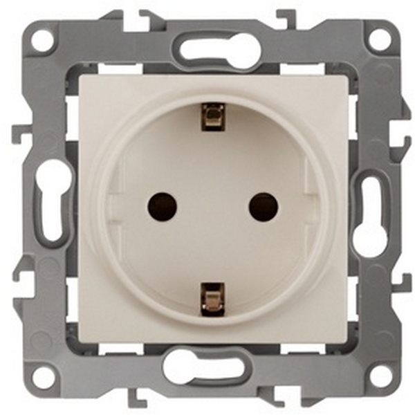 

Розетка встраиваемая с заземлением (слоновая кость) ЭРА 12-2001-02, 12-2001-02