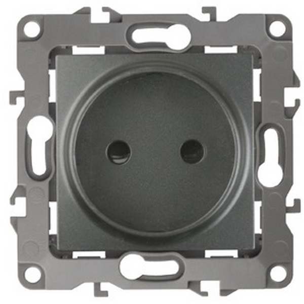 

Розетка встраиваемая без заземления (графит) ЭРА 12-2105-12, 12-2105-12