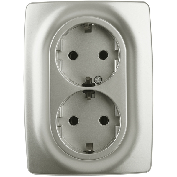 

Розетка двойная с заземлением (перламутровый) ЭРА 12-2106-15, 12-2106-15