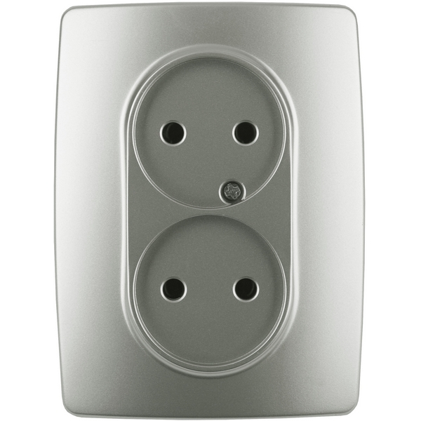 

Розетка встраиваемая двойная без заземления (перламутровый) ЭРА 12-2107-15, 12-2107-15