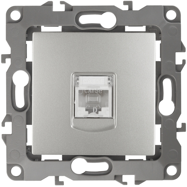 

Розетка встраиваемая Ethernet RJ-45 (алюминий) ЭРА 12-3107-03, 12-3107-03