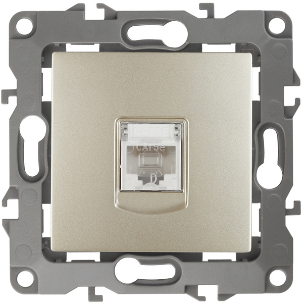 

Розетка встраиваемая Ethernet RJ-45 (шампань) ЭРА 12-3107-04, 12-3107-04