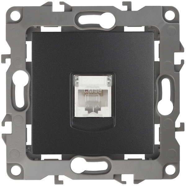 

Розетка Ethernet RJ-45 (антрацит) ЭРА 12-3107-05, Черный, 12-3107-05