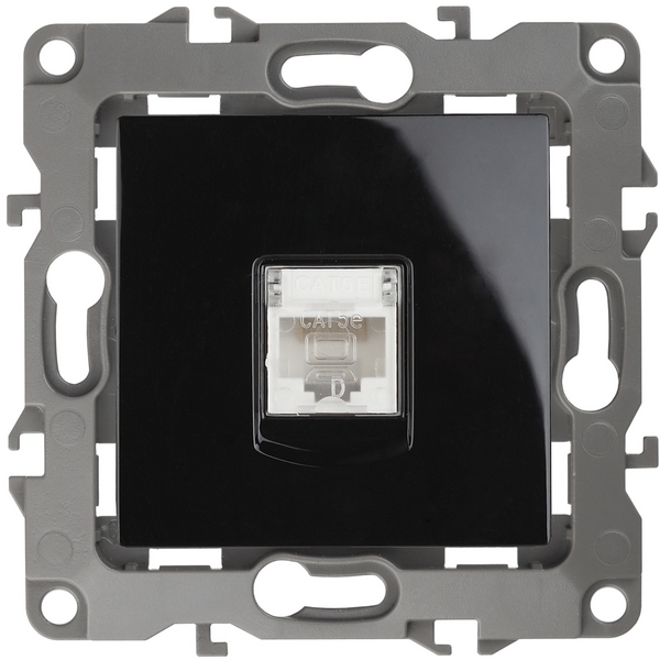 

Розетка встраиваемая Ethernet RJ-45 (черный) ЭРА 12-3107-06, 12-3107-06