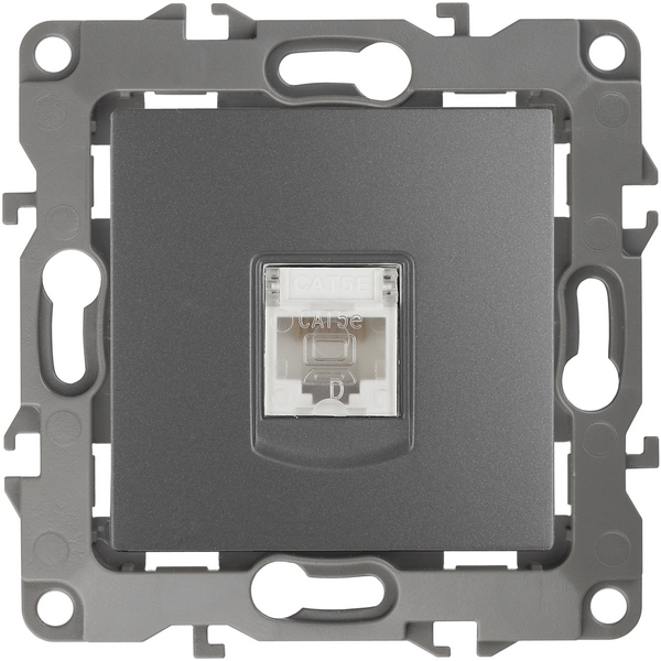 

Розетка встраиваемая Ethernet RJ-45 (графит) ЭРА 12-3107-12, 12-3107-12